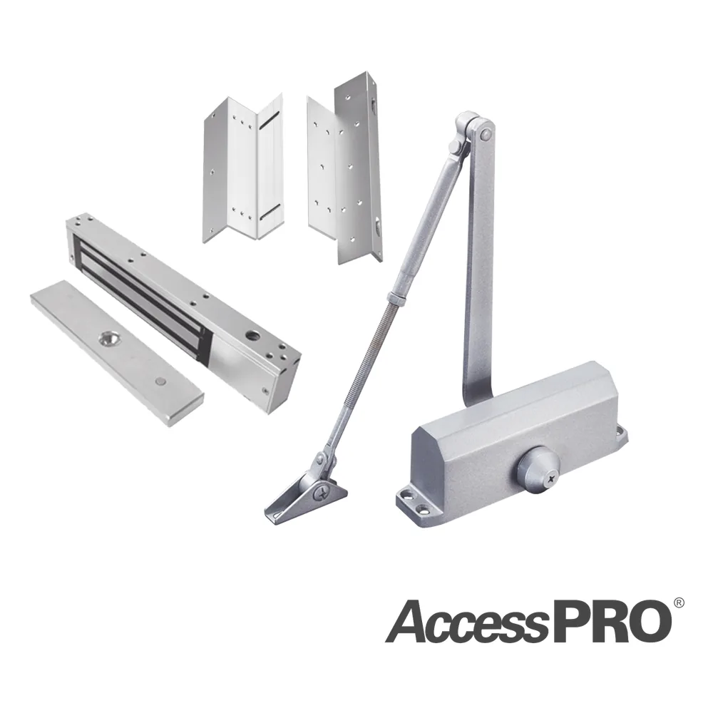 KIT INC CHAPA MAGNETICA DE 600LBS / MONTAJE TIPO Z Y L / CIERRA PUERTAS