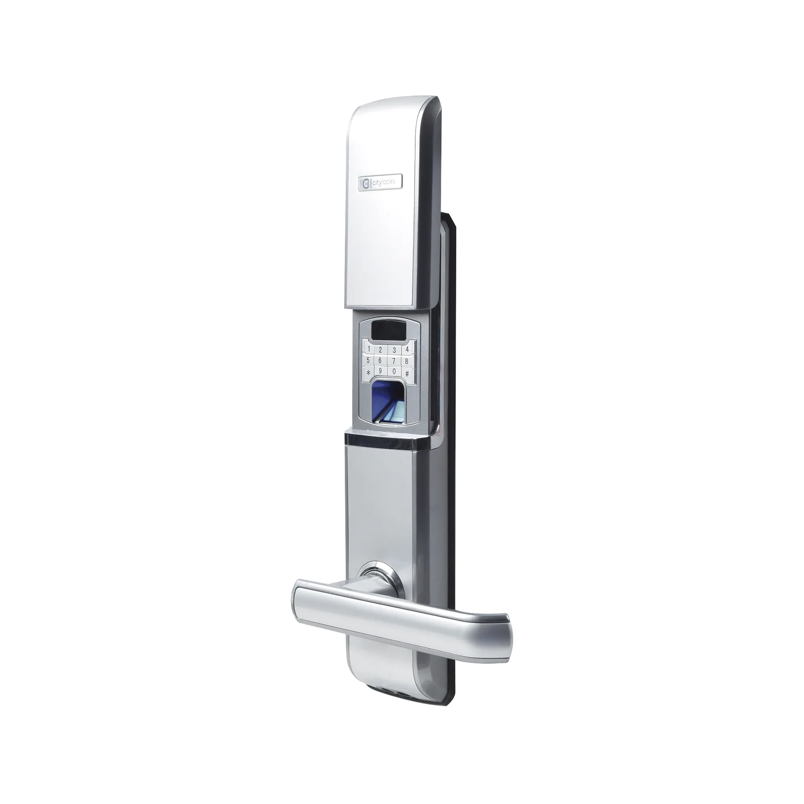 Cerradura Digital Biométrica Autónoma con doble cerrojo derecha