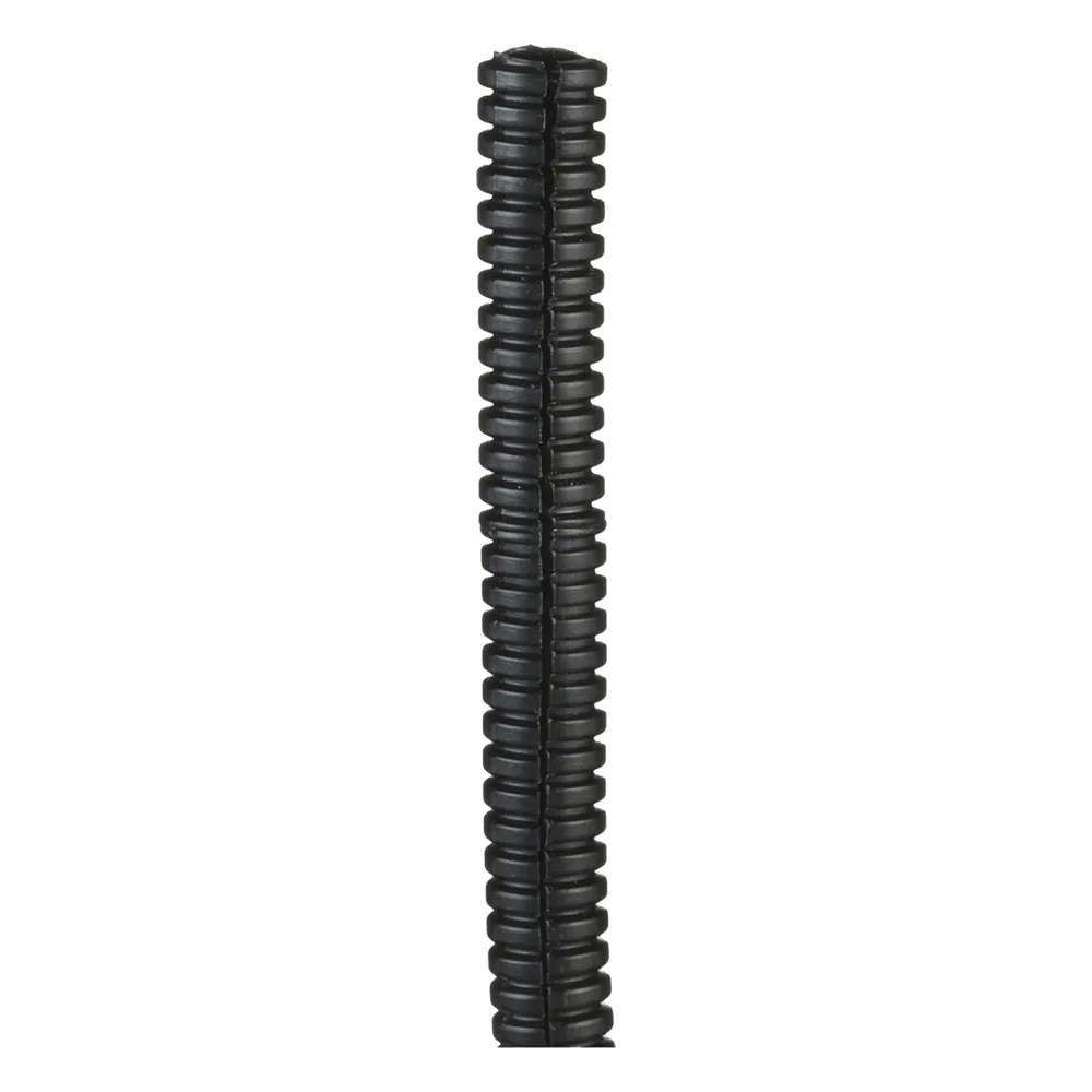 Tubo Corrugado Abierto para Protección de Cables, .50in (12.7 mm) de Diámetro, 30.5 m de Largo, Color Negro