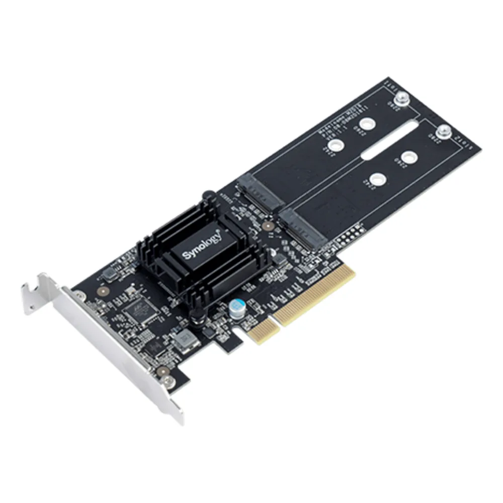 Tarjeta de Expansión M2D18 | PCIe 2.0 x8 | Compatible con NVMe y SATA SSD | 2 Ranuras M-key | Perfil Bajo y Altura Completa | Garantía de 3 Años.