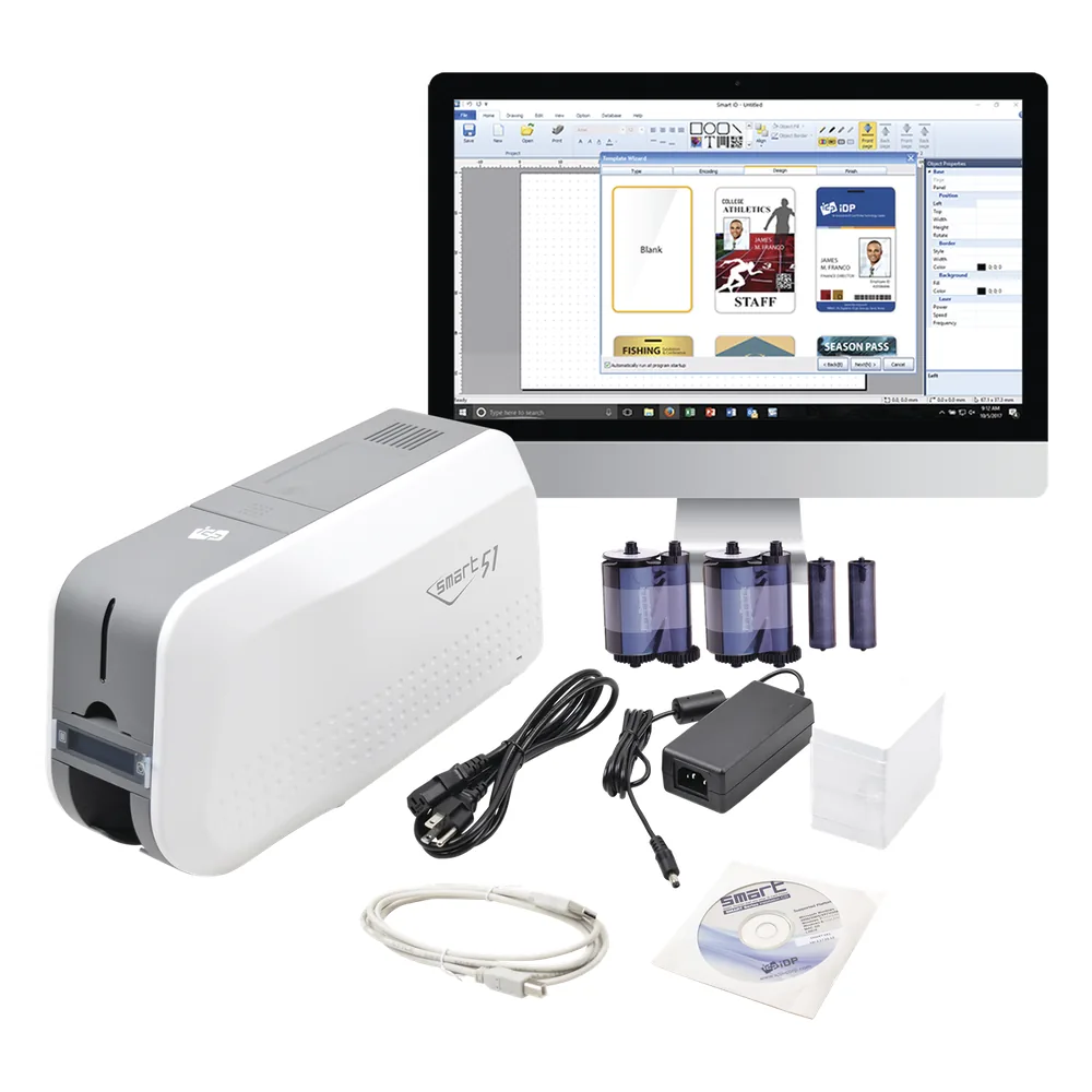 Kit de Impresora tarjetas PVC/ Puede Crecer a Laminador/ Doble Cara / Incluye: 2 x Ribbon a Color, 100 tarjetas PVC, Software, 1 Kit de Limpieza