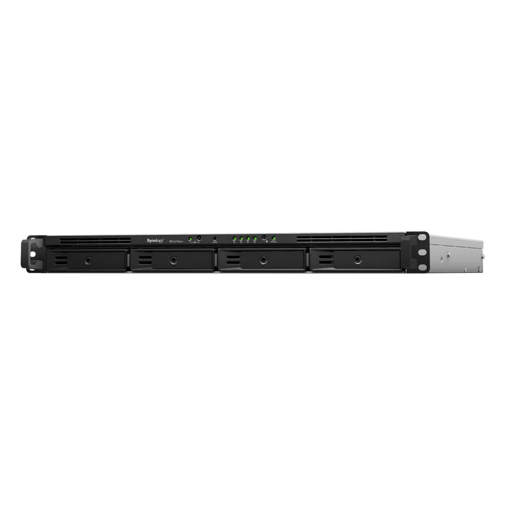 NAS RackStation RS1619xs+ | 4 Bahías | CPU Intel Xeon D-1527 Quad-Core | 8 GB DDR4 ECC (Ampliable a 64 GB) | 2 Ranuras M.2 NVMe/SATA | 4 Puertos LAN 1GbE | Soporte 10GbE Opcional | Escalable hasta 16 Bahías.