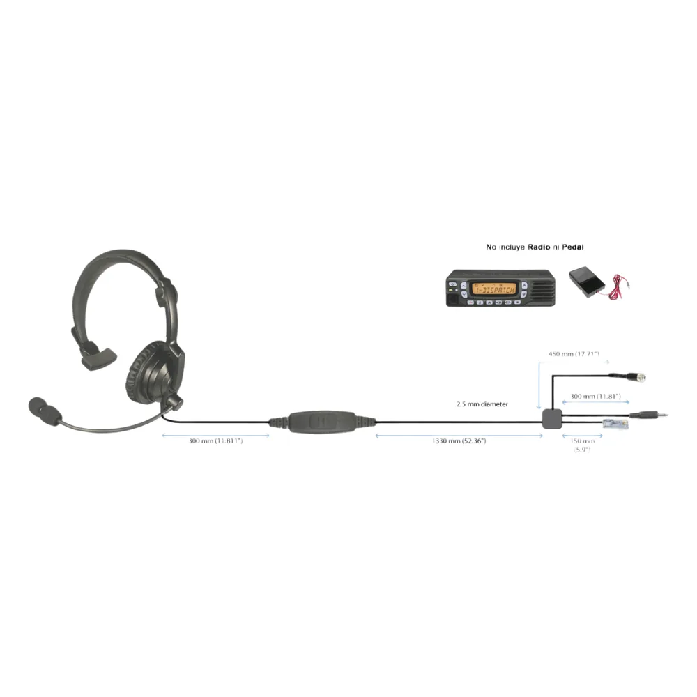 Auriculares acolchados ligeros para radios móviles Icom