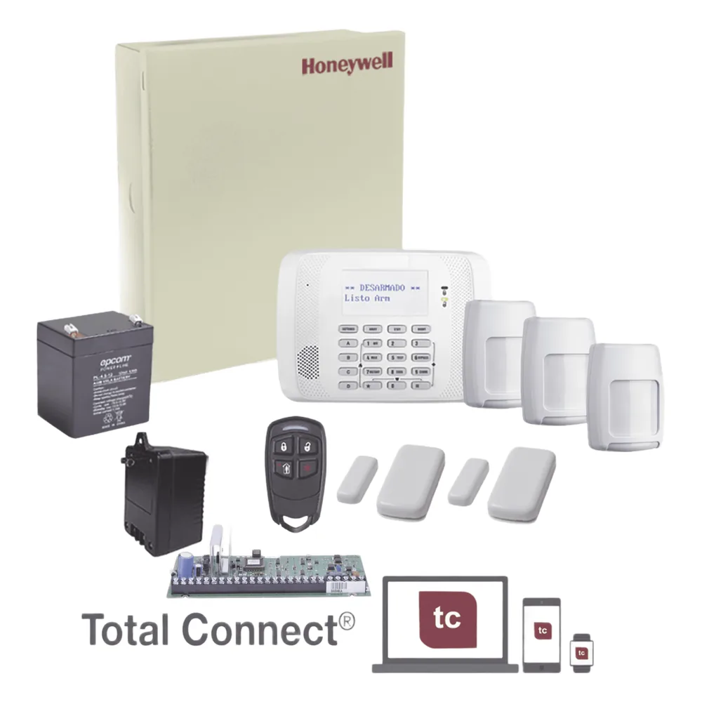 Kit de alarma inalámbrica con panel VISTA-48, teclado y receptor RF, 2 contactos y 3 sensores PIR, hasta 48 zonas