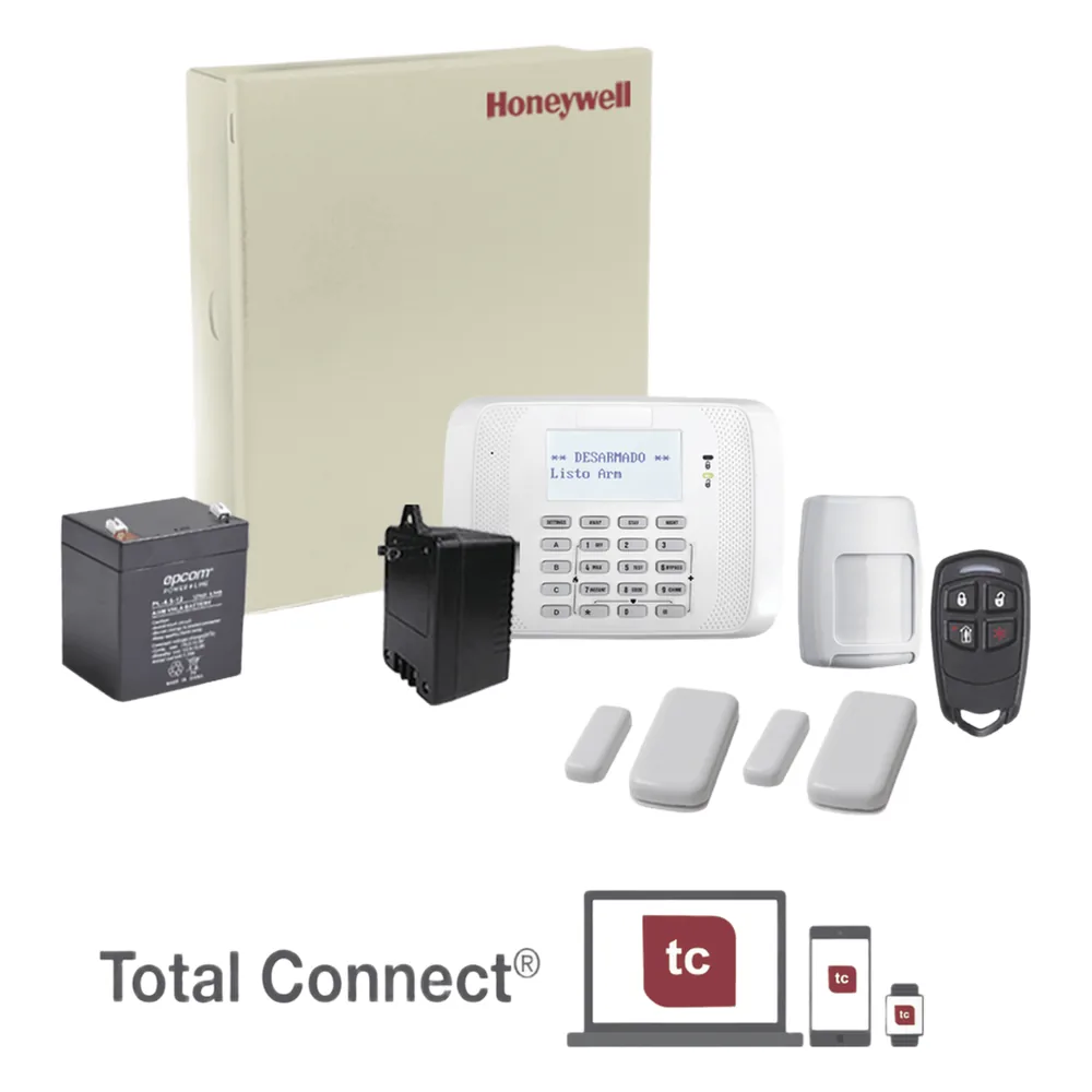 Kit de alarma inalámbrica con panel VISTA-48, teclado y receptor RF, 2 contactos y 1 sensor PIR, hasta 48 zonas