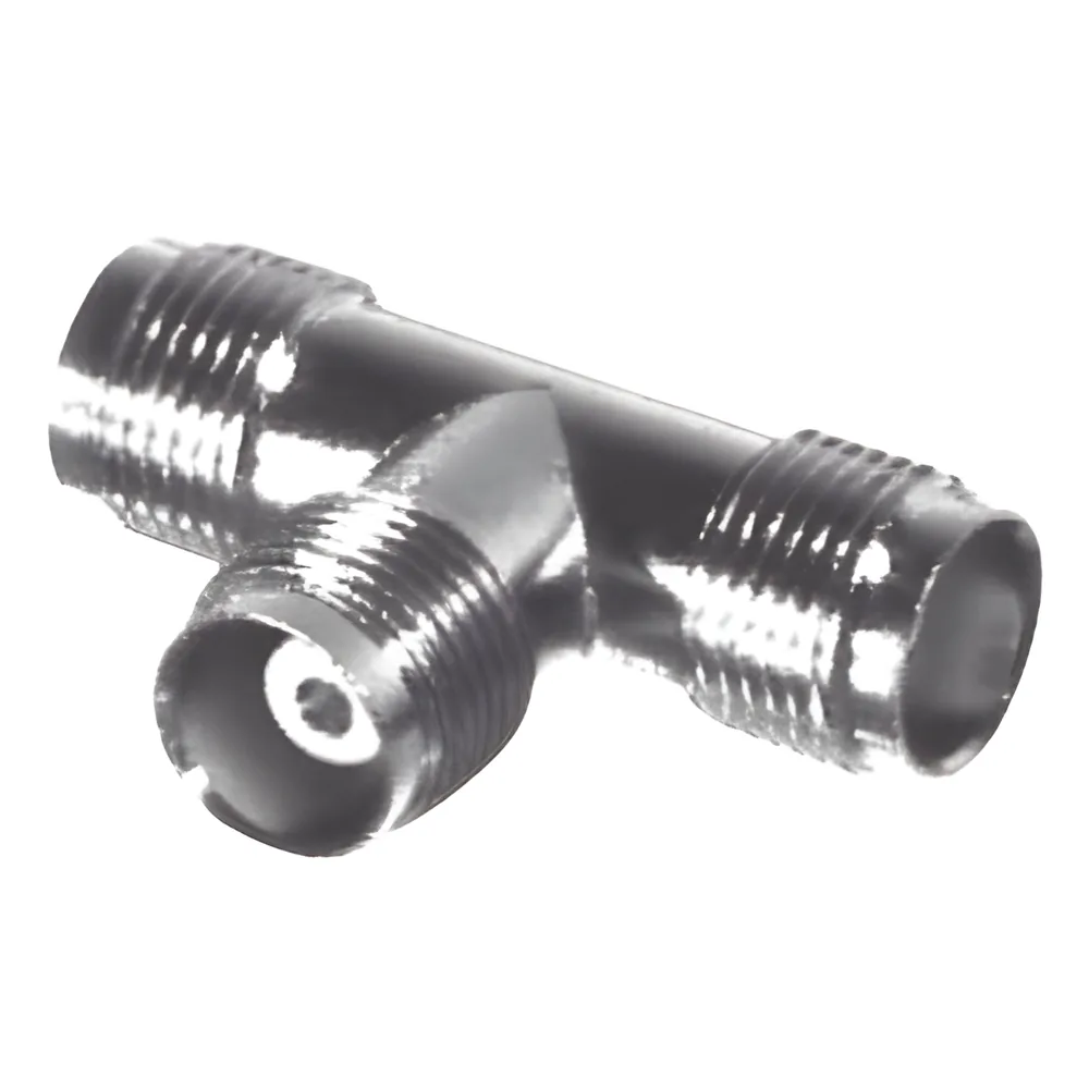 Adaptador en T, de Conector TNC Hembra a Doble TNC Hembra, Níquel/ Oro/ Teflón.