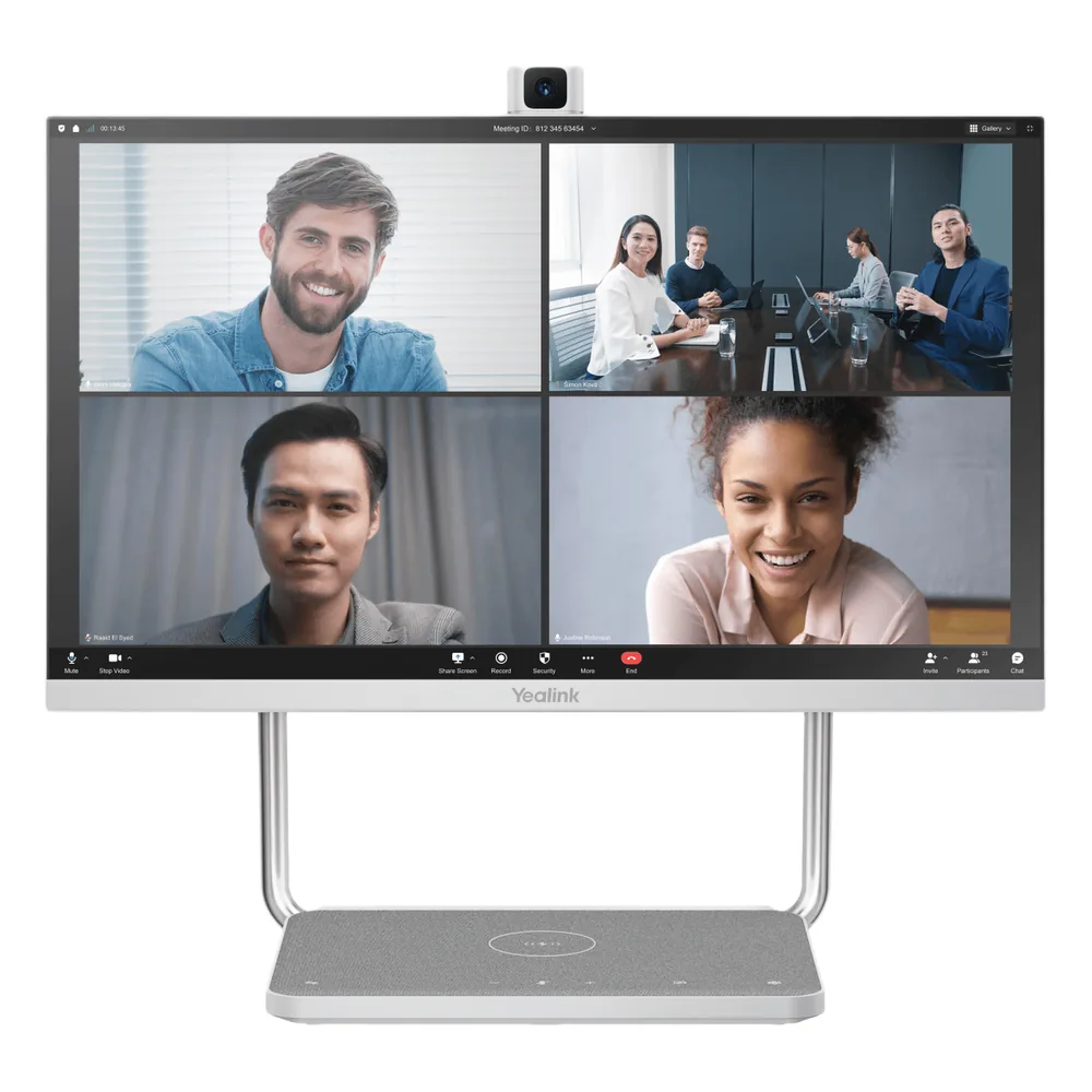Sistema de Videoconferencia Todo en Uno DeskVision A24 de Yealink con cámara 4K y pantalla táctil de 24”