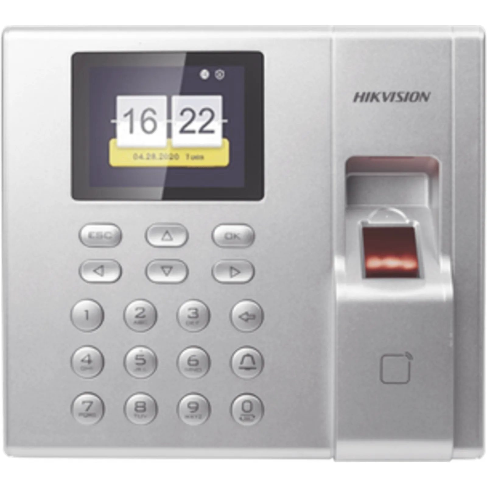 Terminal de Control de Acceso y Asistencia / Huella y Tarjetas EM / 1,000 Usuarios / Hik-Connect P2P / Pantalla LCD 2.4" / iVMS-4200