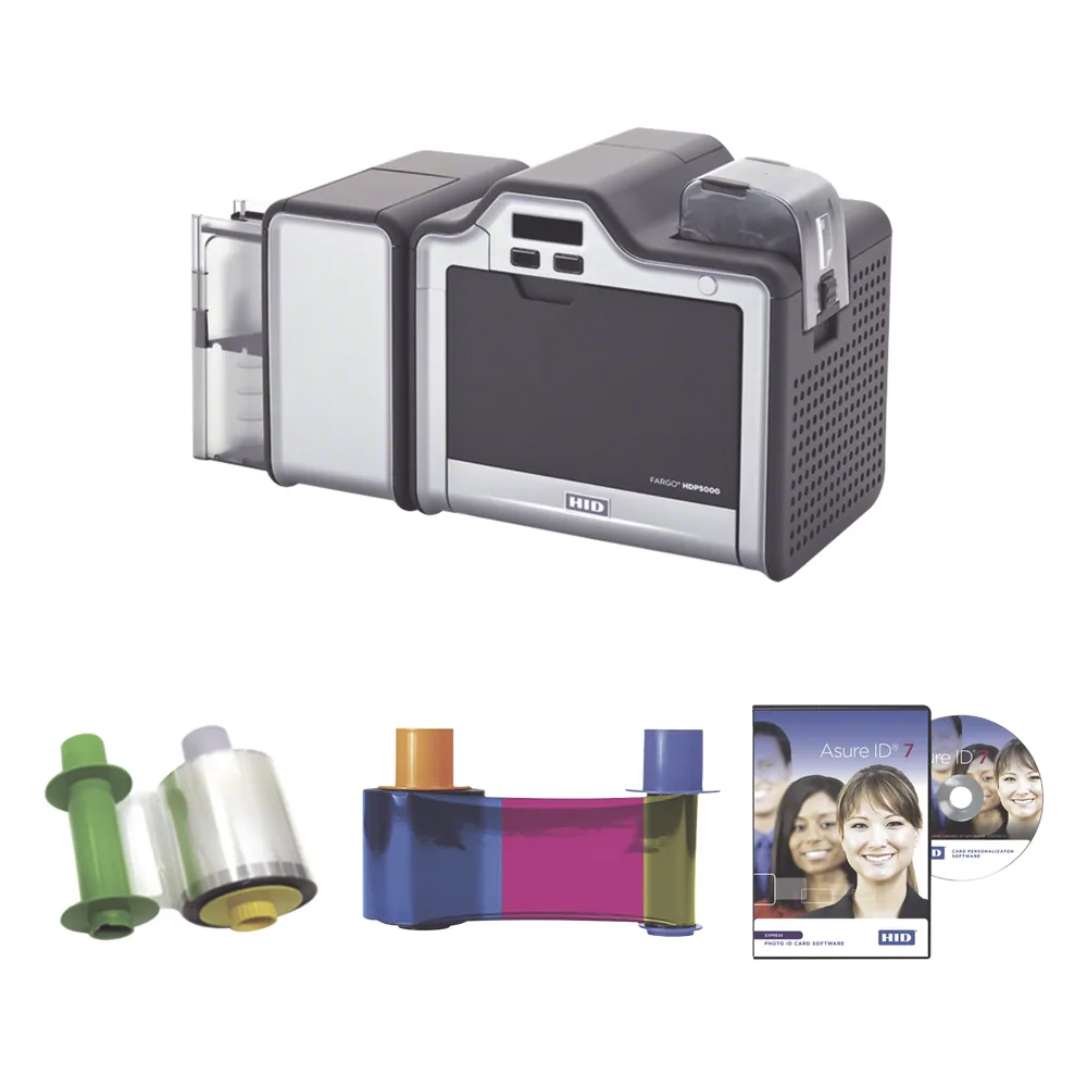 Kit Impresora Retransferencia HDP5000/ Doble Lado/ Incluye Ribbon, Film y Software/ 3 Años Garantía