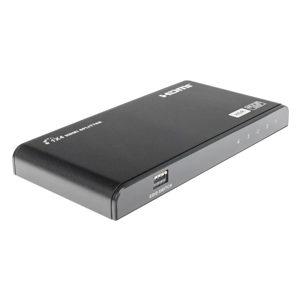 Divisor (Splitter) HDMI 4K de 1 Entrada a 4 Salidas (Simultaneas) / Soporta 4K×2K / Ajuste de resoluciones EDID / HDR / HDMI 2.0 / HDCP 2.2 / Permite mezclar pantallas en 4K y 1080P