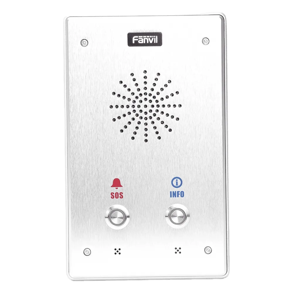 Intercomunicador IP, 2 líneas SIP, 2 relevadores con 2 botónes para llamada, anti-vandálico, IP65 e IK10, PoE