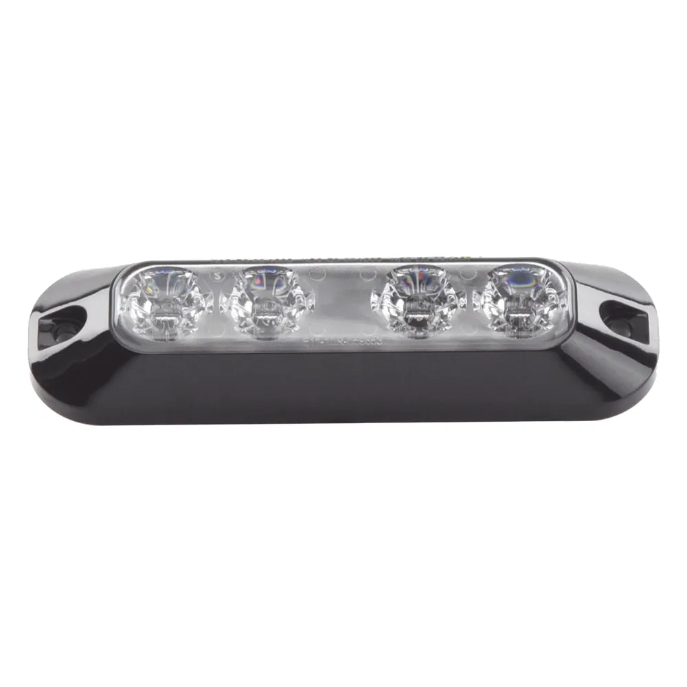 Luz Auxiliar de 4 LED, Ambar, Lente Transparente
