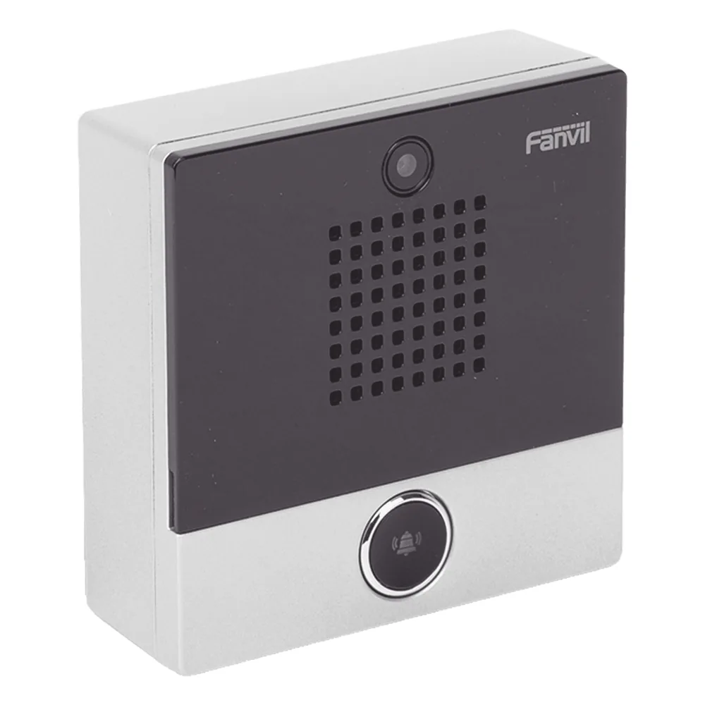 Mini video Intercomunicador para hotelería y hospitales, con diseño elegante, PoE, cámara 1Mpx, 1 botón, 1 relevador integrado de salida y entrada.