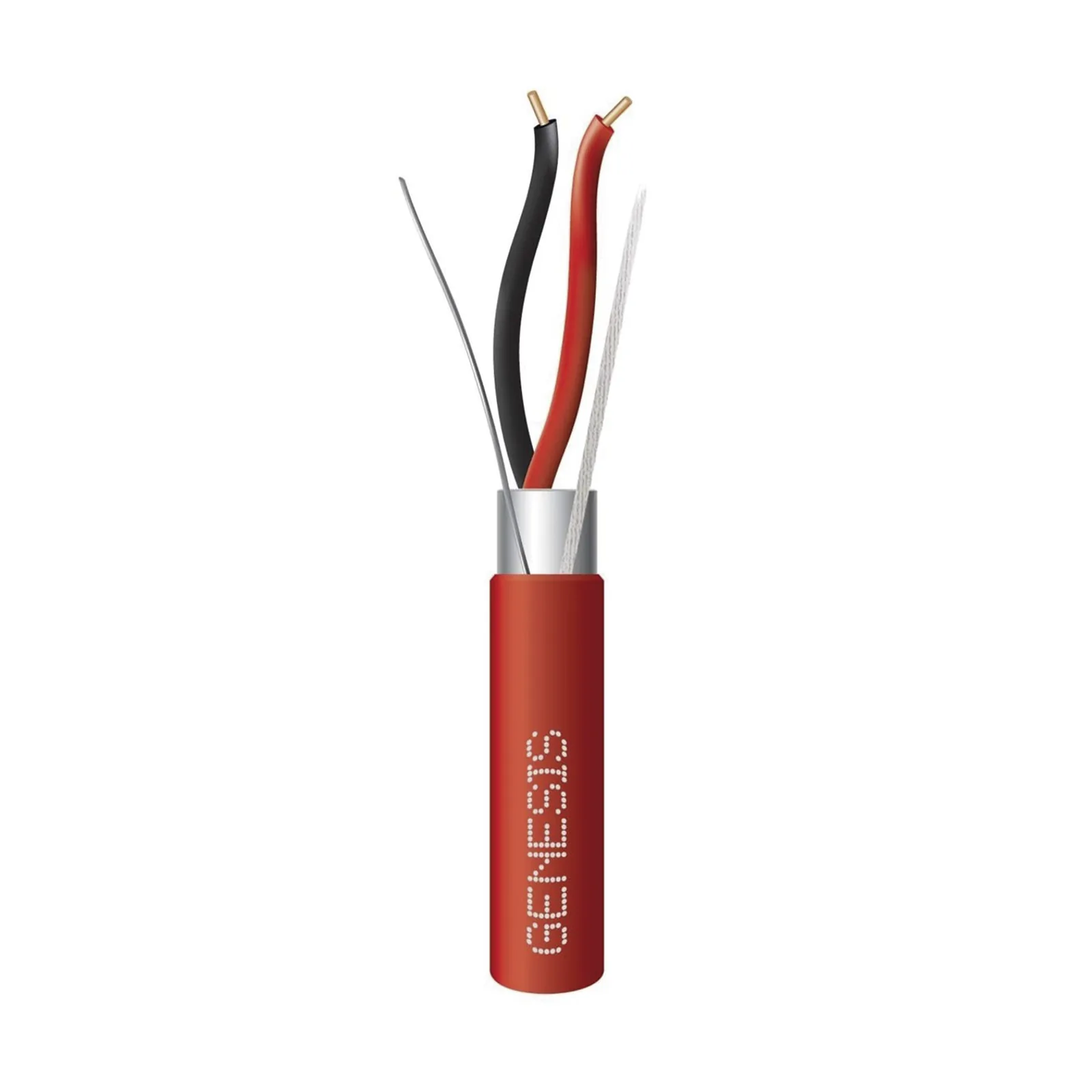 Carrete de 305 Metros (1000 Pies) de Alambre / 2x14 AWG / Riser / BLINDADO / Tipo FPLR / Color Rojo / Para Aplicaciones en Sistemas de Detección de Incendio y Sistemas de Evacuación