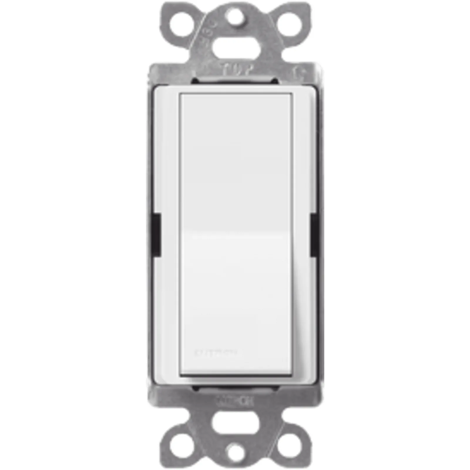 Interruptor de pared unipolar tipo paleta de 15 A, 120/277 V, para conmutación de iluminación y cargas de motor, línea Satin Colors en acabado Snow satinado