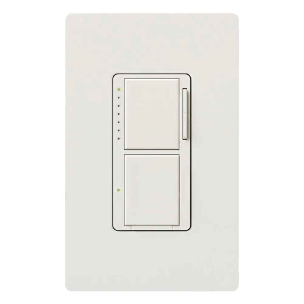 Atenuador e interruptor doble Maestro en un solo espacio de pared, canal atenuador de 300 W incandescente/halógeno y canal interruptor de 2.5 A para luz o ventilador, 120 V