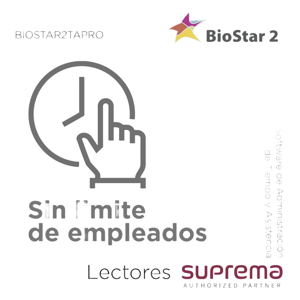 Software de Administración de Tiempo y Asistencia sin limite de empleados, para Lectores SUPREMA