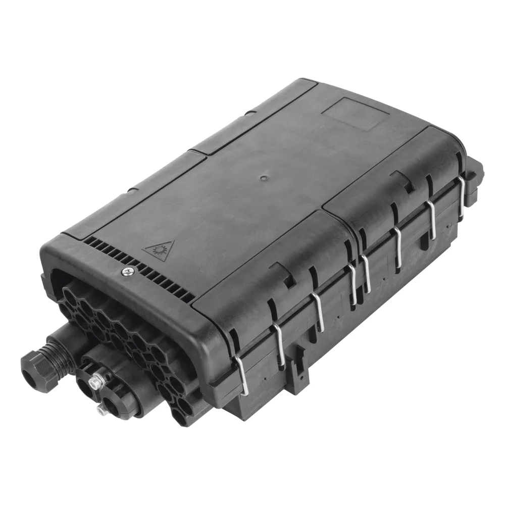 Caja de Distribución de Fibra Óptica para 48 Empalmes con 16 Acopladores SC/APC, Enterrado Directo, IP68
