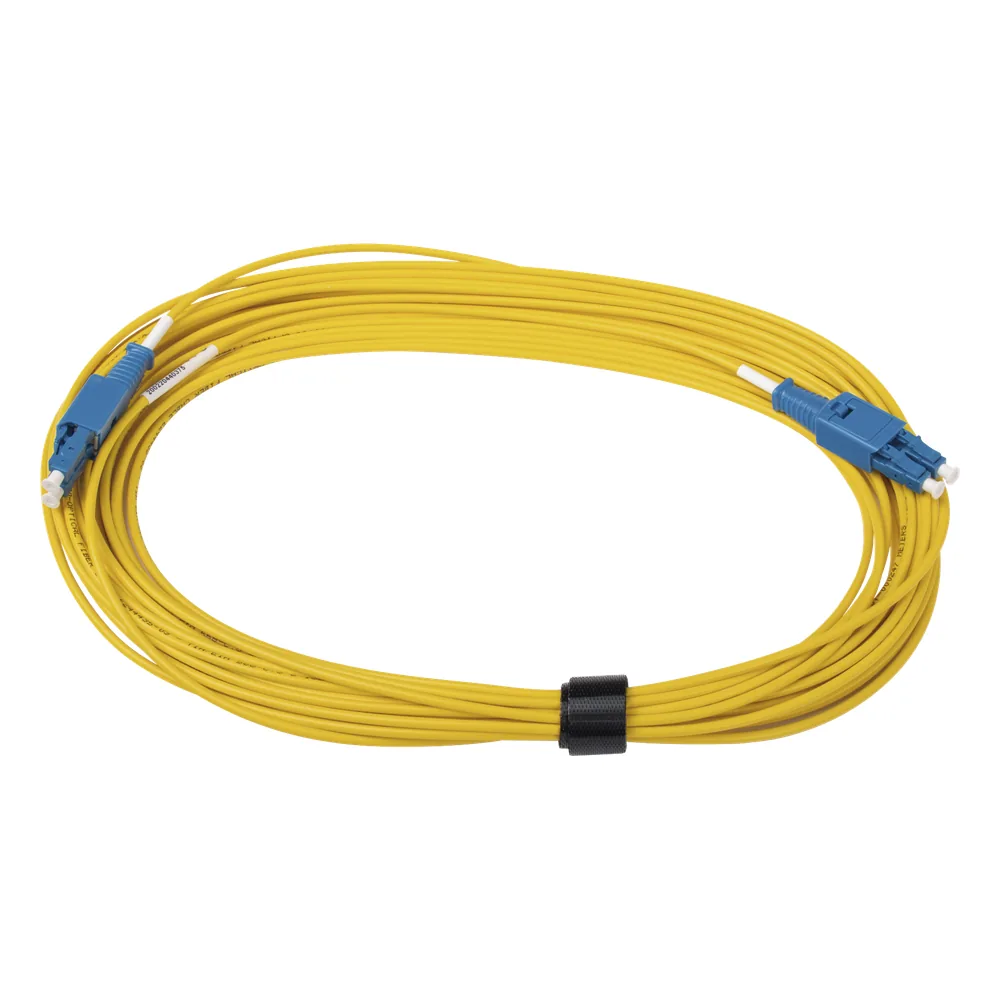 Jumper de Fibra Óptica BladePatch Monomodo OS1/2, XGLO, Riser, LC/UPC-LC/UPC Duplex, OFNR, Color Amarillo, 10 Metros