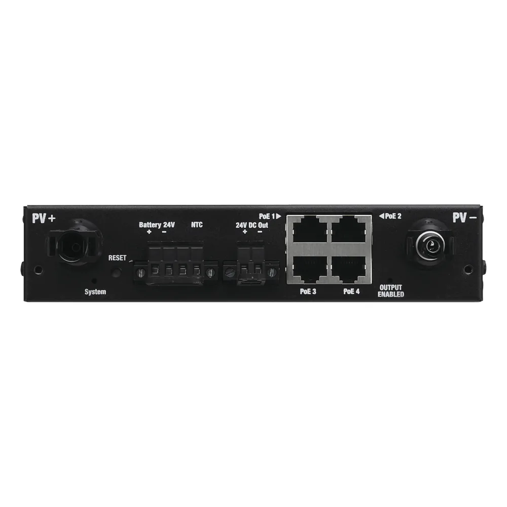 Controlador de carga MPPT SunMax SolarPoint 24V 7A para interior con switch PoE pasivo 24V integrado para alimentar equipos airMAX