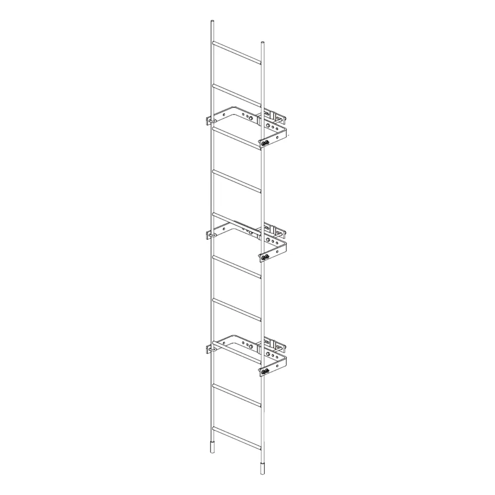 Escalera Exterma Sólida de 3 metros para Secciones 1 a 12 de Torres Super Titan (Incluye 3 Herrajes Sujetadores).