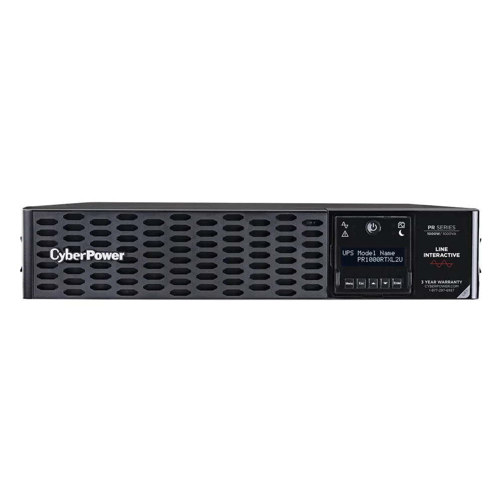 UPS de 1000 VA/1000 W, Topología Línea Interactiva, Entrada 120 Vca NEMA 5-15P, Onda Senoidal Pura, Torre o Rack 2 UR, Con 8 Tomas NEMA 5-15R