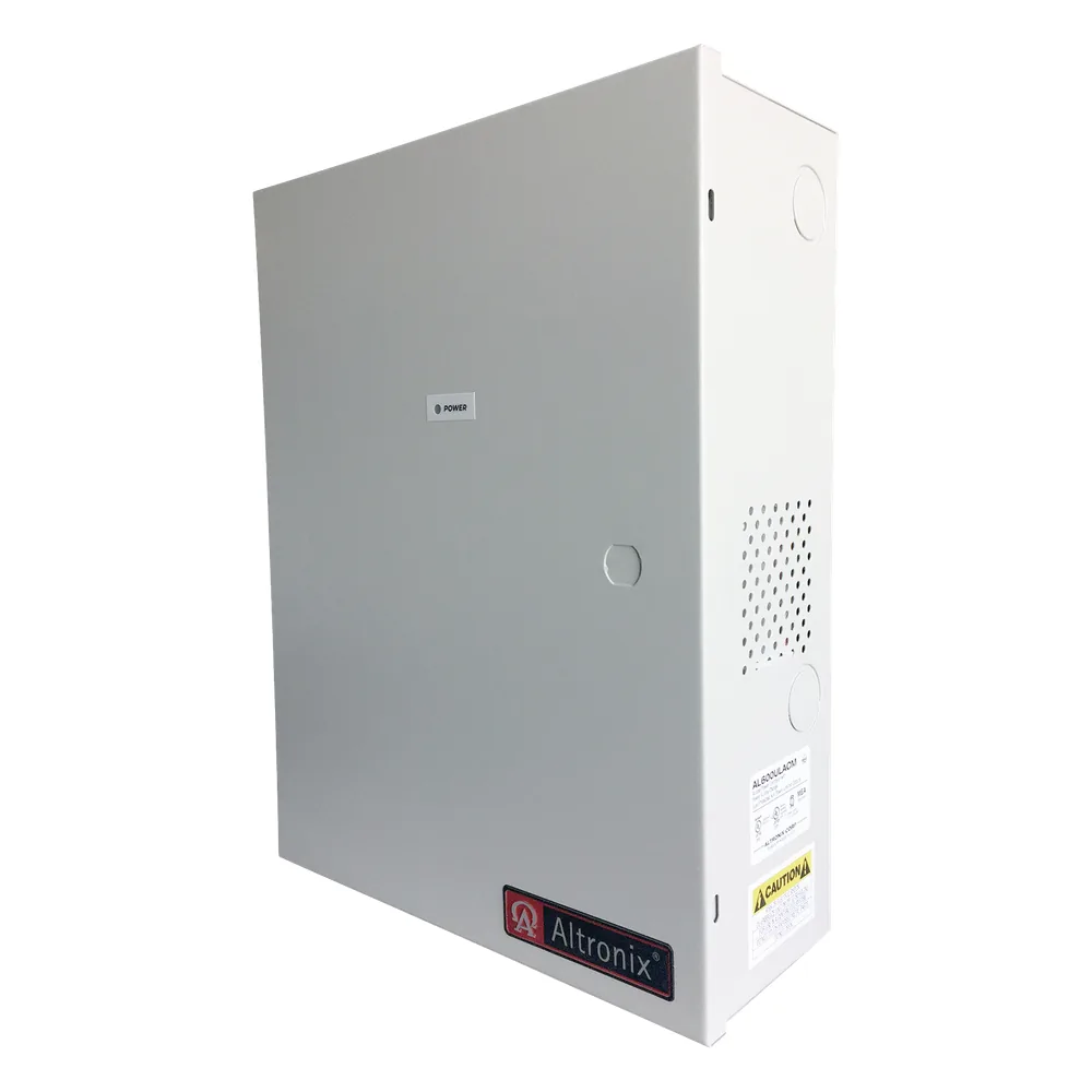 Fuente de poder ALTRONIX de 12/24 Vcc @ 6 Amper, con capacidad de batería de respaldo, requiere batería, 8 salidas, con voltaje de entrada de 115 Vca