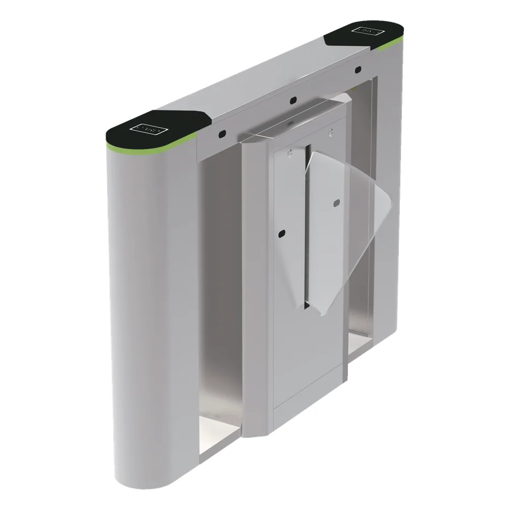 Unidad central para puerta de cortesía tipo FLAP bidireccional / 30 personas por minuto / Acabado de Lujo / Apertura en 1 segundo / Acero inoxidable / Indicadores LED / Alarma por acceso denegado