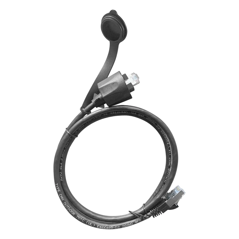 Cable de Parcheo Industrial Cat6 Blindado (FTP) con protección contra agua (IP67) en un extremo, 1 metro