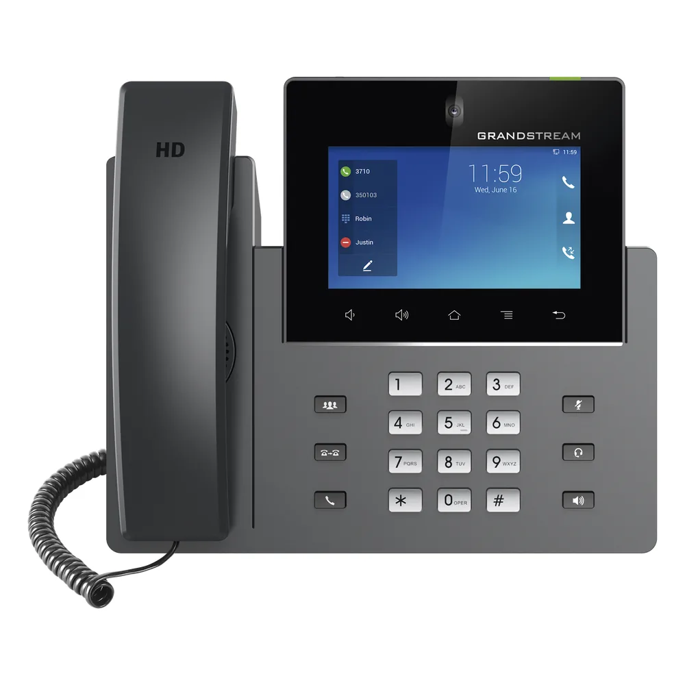 Videoteléfono IP pantalla táctil con android de 16 líneas, doble puerto Gigabit, PoE/PoE+