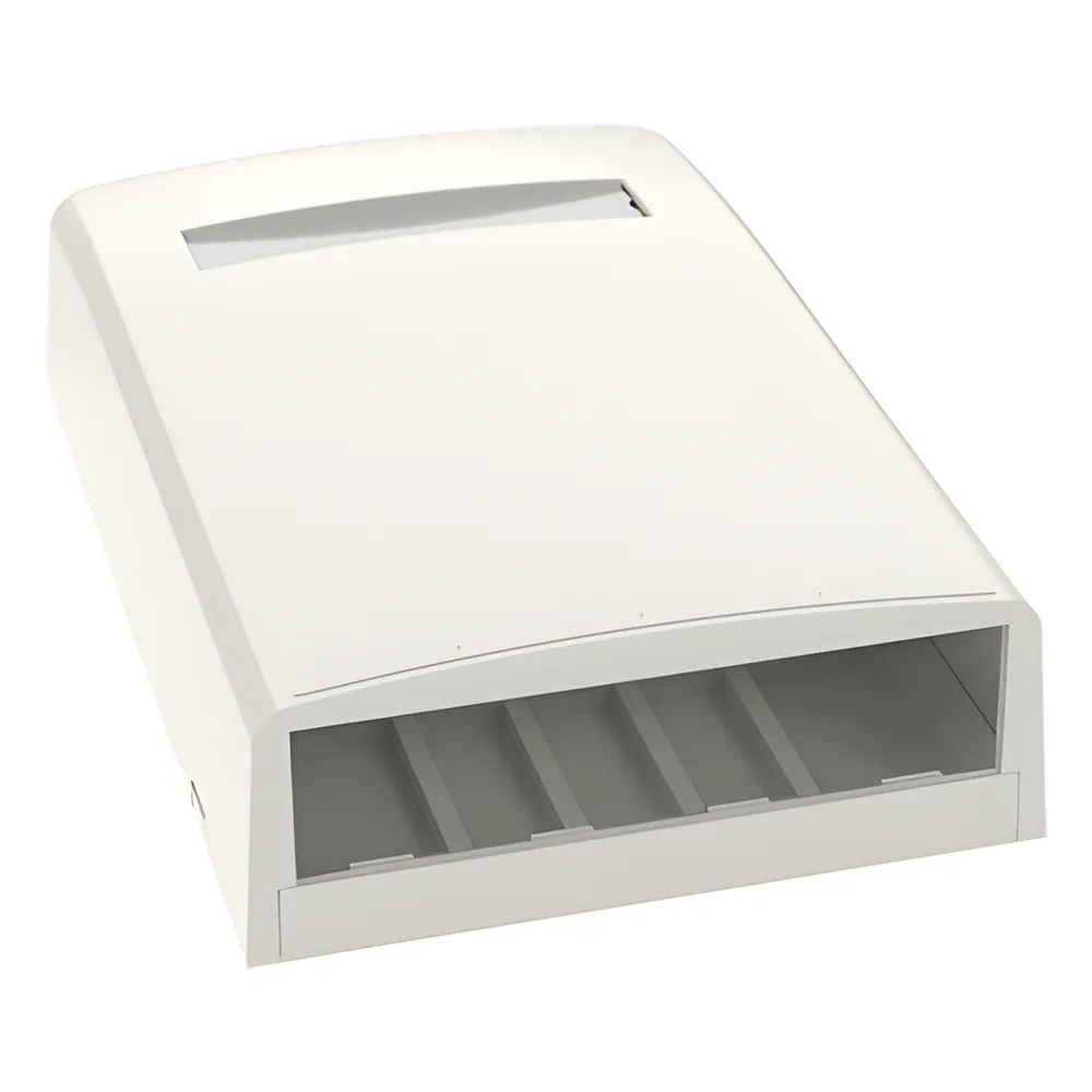 Caja de Montaje en Superficie, Para 4 Módulos Mini-Com, Color Blanco Mate
