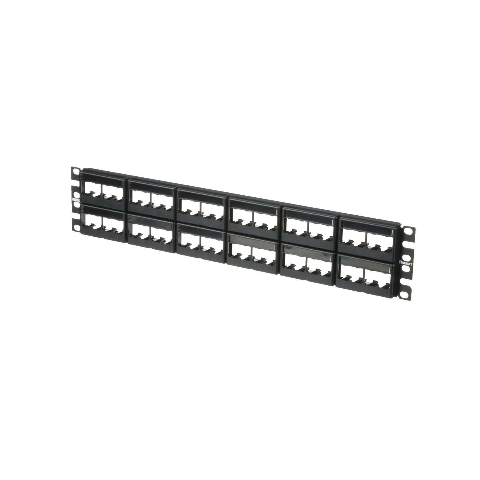 Panel de Parcheo Modular Mini-Com (Sin Conectores), Plano, Sin Blindaje, Con Etiqueta y Cubierta, de 48 Puertos, 2UR