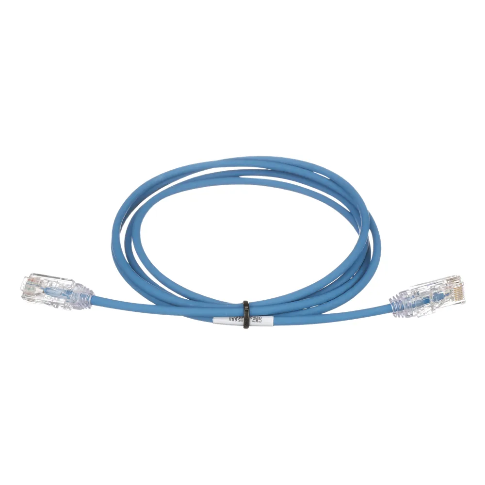 Cable de Parcheo TX6, UTP Cat6, Diámetro Reducido (28AWG), Color Azul, 3.66 Metros (12 Pies)