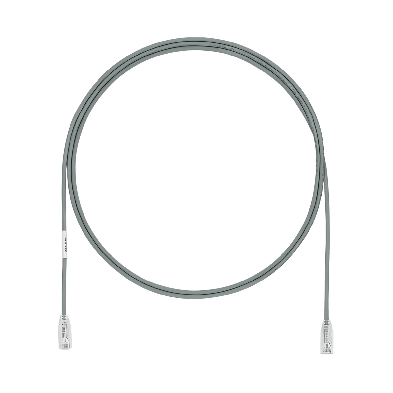 Cable de Parcheo TX6, UTP Cat6, Diámetro Reducido (28AWG), Color Gris, 4.57 Metros (15 Pies)