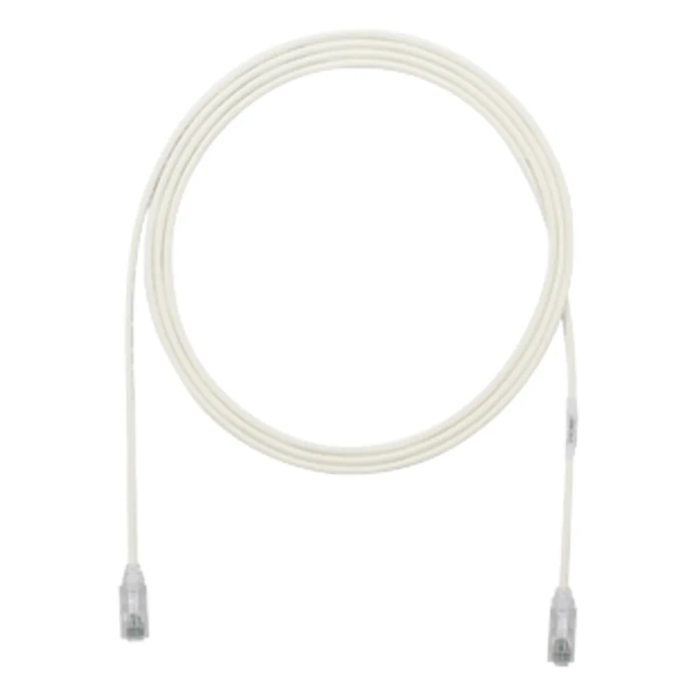 Cable de Parcheo TX6, UTP Cat6, Diámetro Reducido (28AWG), Color Blanco Mate, 2 ft.
