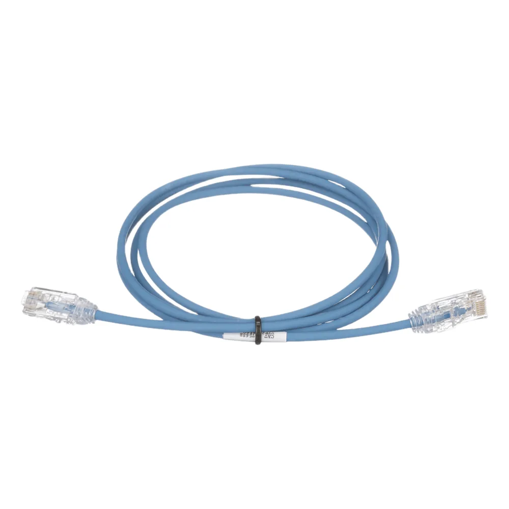 Cable de Parcheo TX6, UTP Cat6, Diámetro Reducido (28AWG), Color Azul, 7.32 Metros (24 Pies)