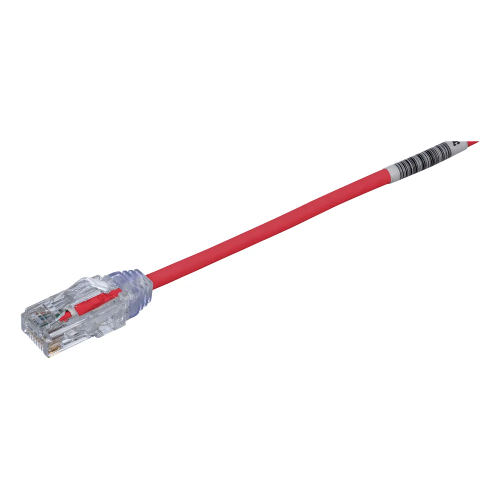 Cable de Parcheo TX6, UTP Cat6, Diámetro Reducido (28AWG), Color Rojo, 30 ft