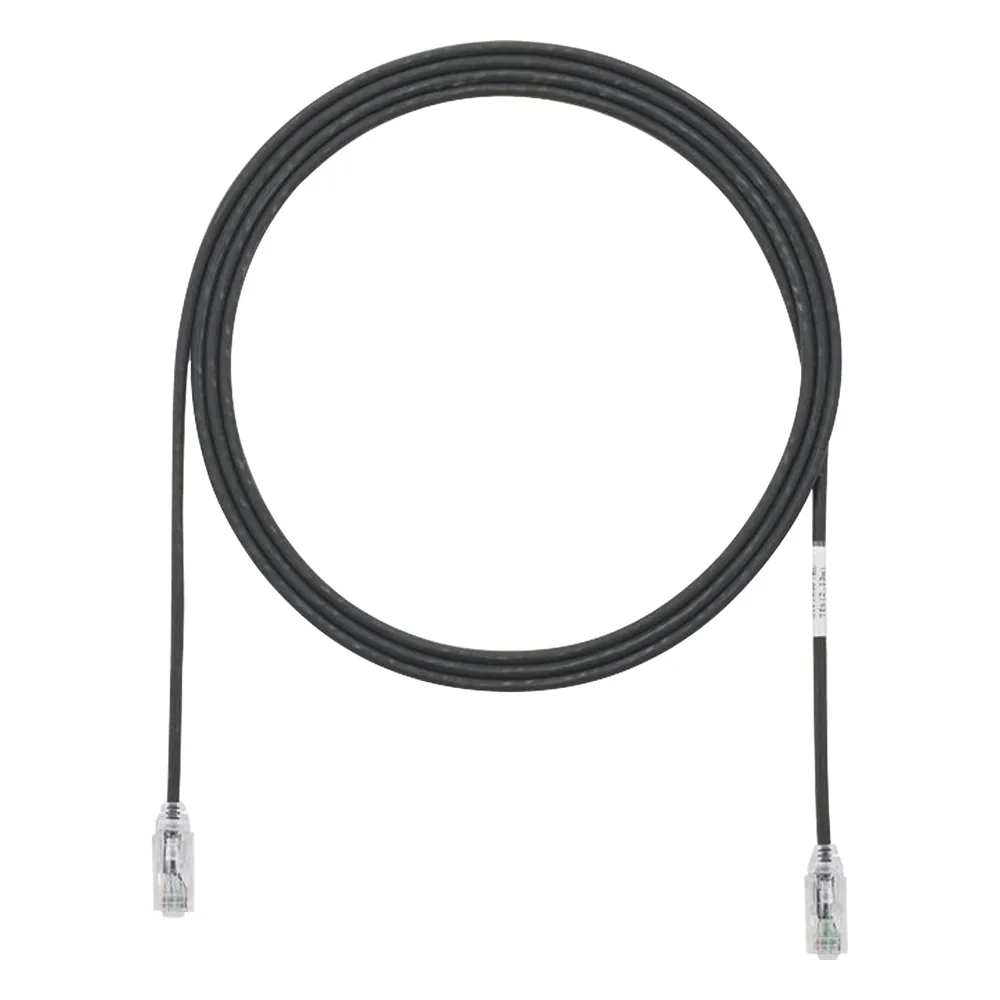 Cable de Parcheo TX6, UTP Cat6, Diámetro Reducido (28AWG), Color Negro, 1.22 Metros (4 Pies)
