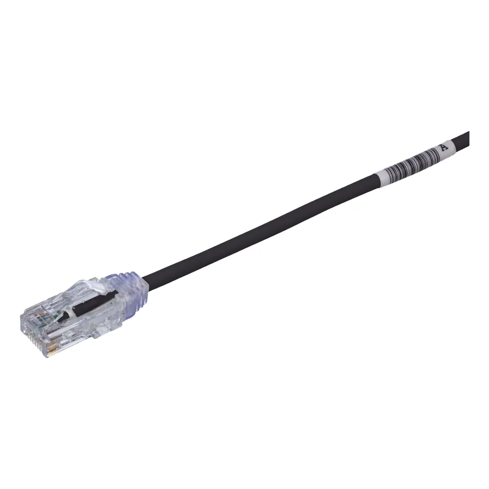 Cable de Parcheo TX6, UTP Cat6, Diámetro Reducido (28AWG), Color Negro, 15.2 cm (6 pulgadas)