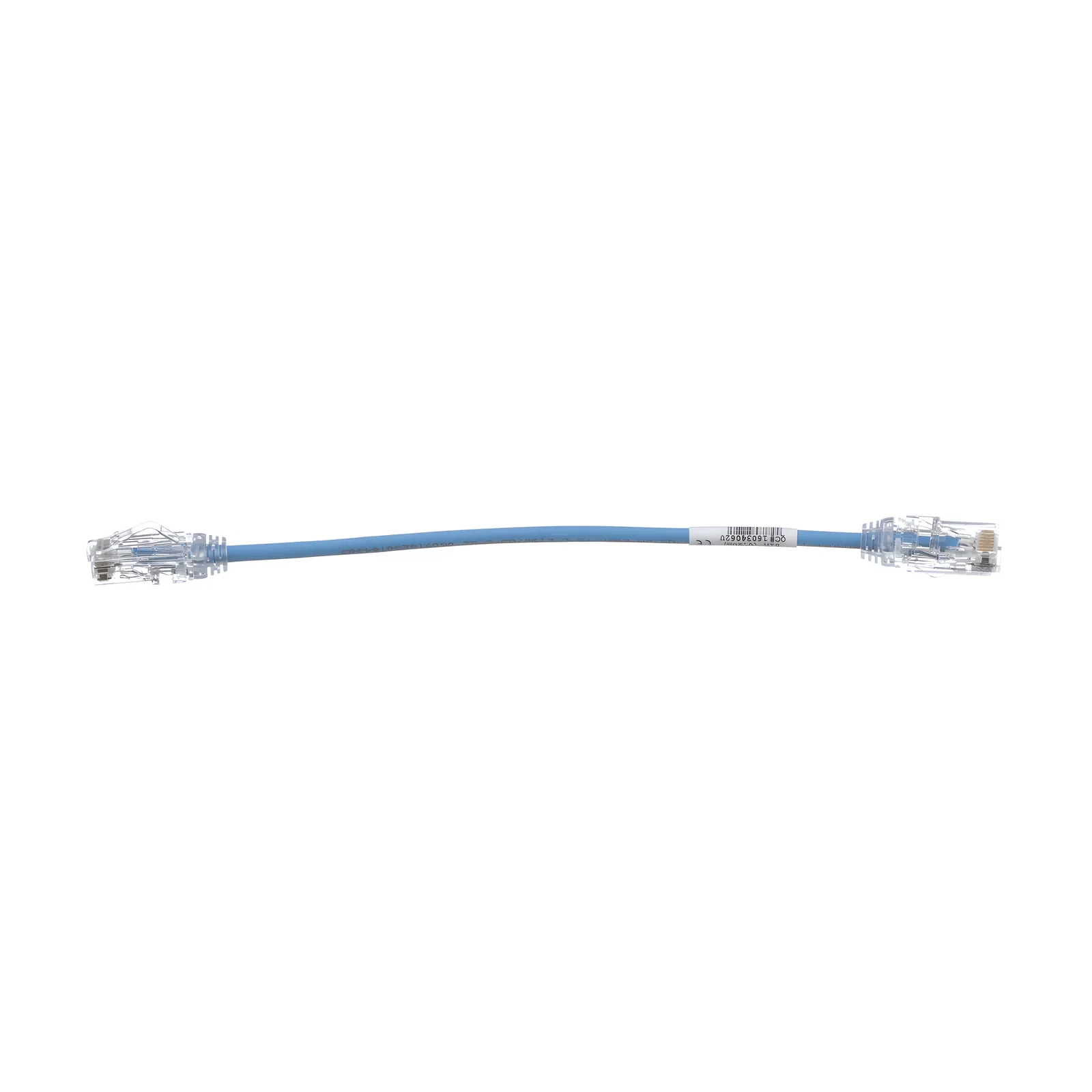 Cable de Parcheo UTP Cat6A, CM/LSZH, Diámetro Reducido (28AWG), Color Azul, 20 cm (7.87 pulgadas).