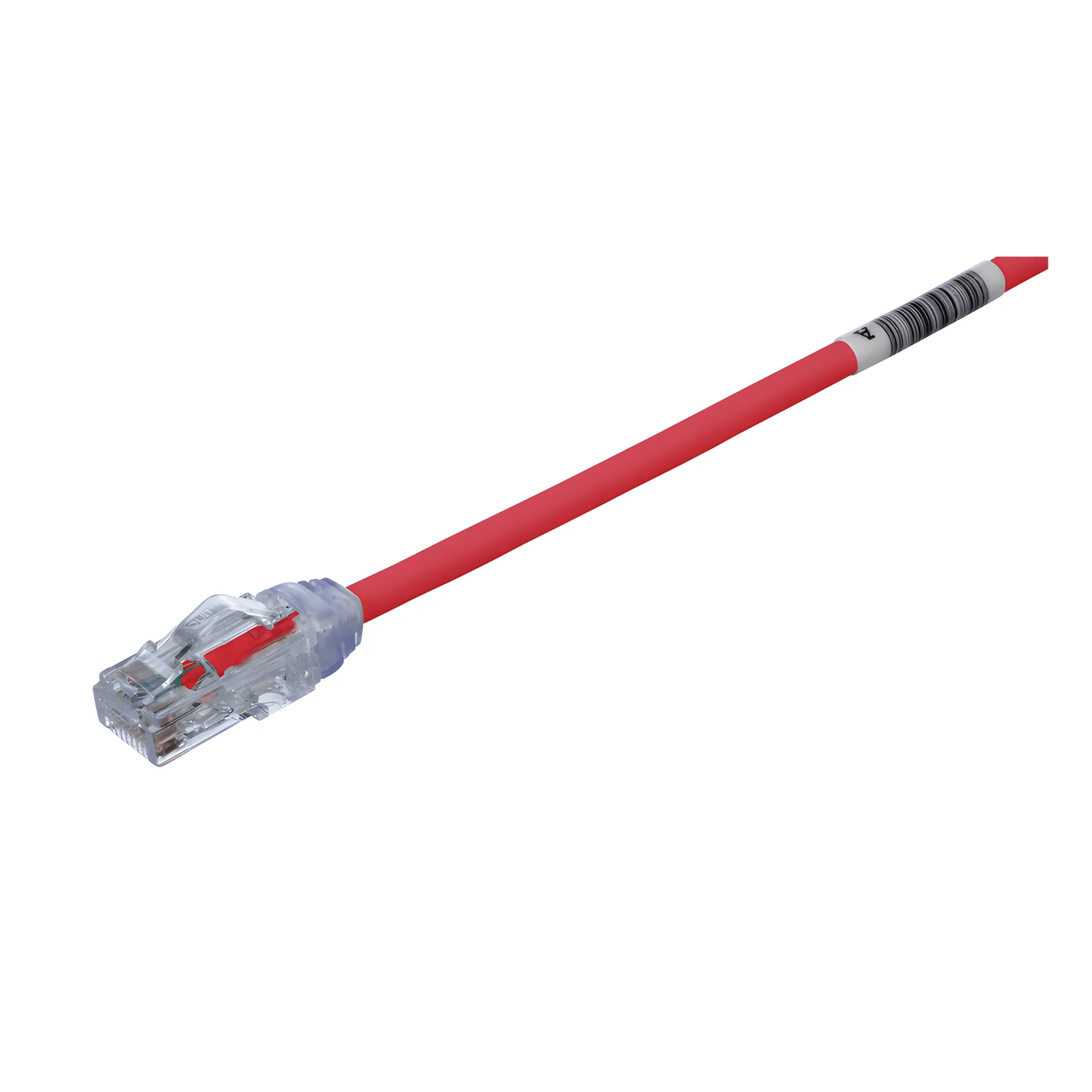 Cable de Parcheo UTP Cat6A, CM/LSZH, Diámetro Reducido (28AWG), Color Rojo, 20 cm (7.87 Pulgadas).