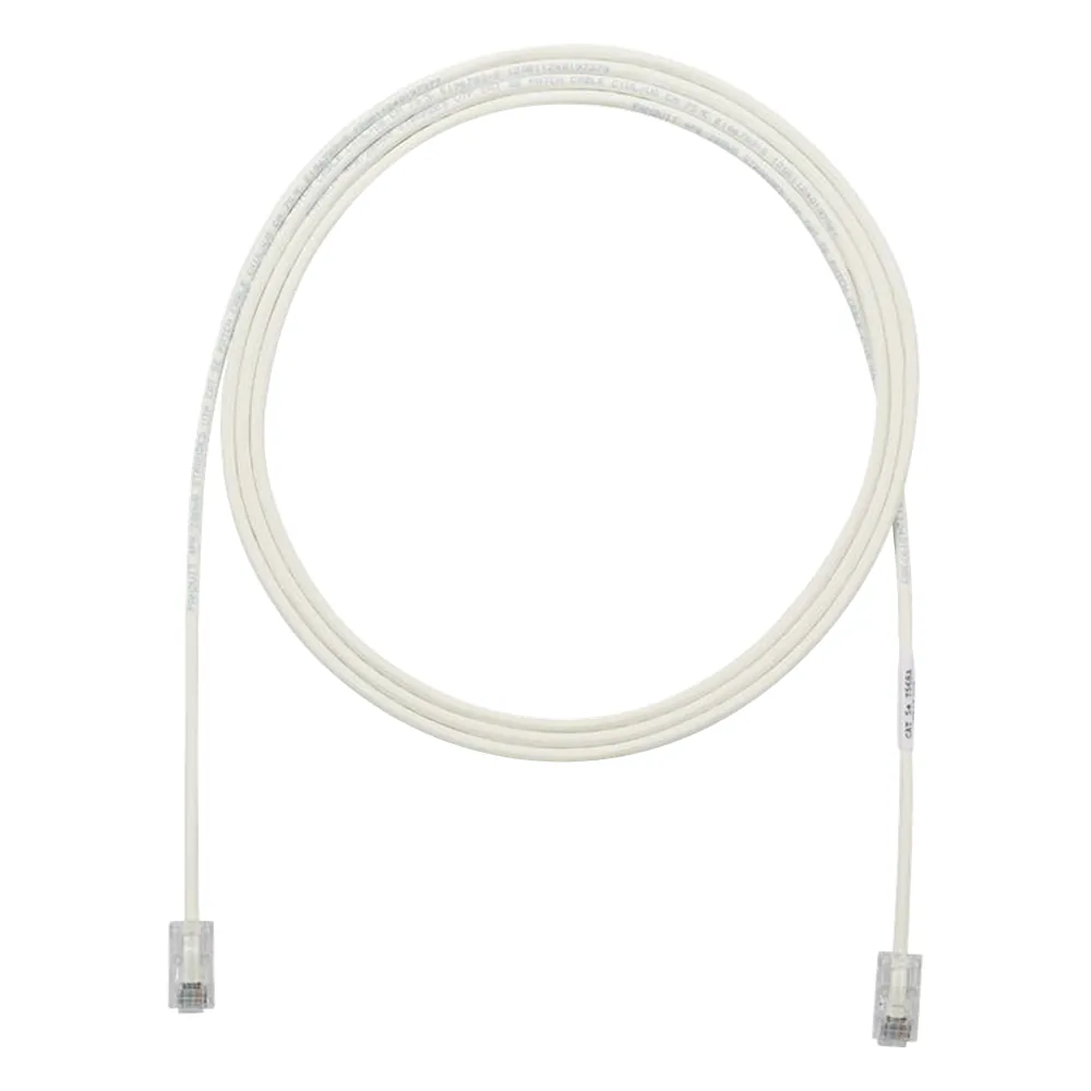 Cable de Parcheo UTP Cat6A, CM/LSZH, Diámetro Reducido (28AWG), Color Blanco Mate, 4.57 Metros (15 Pies)