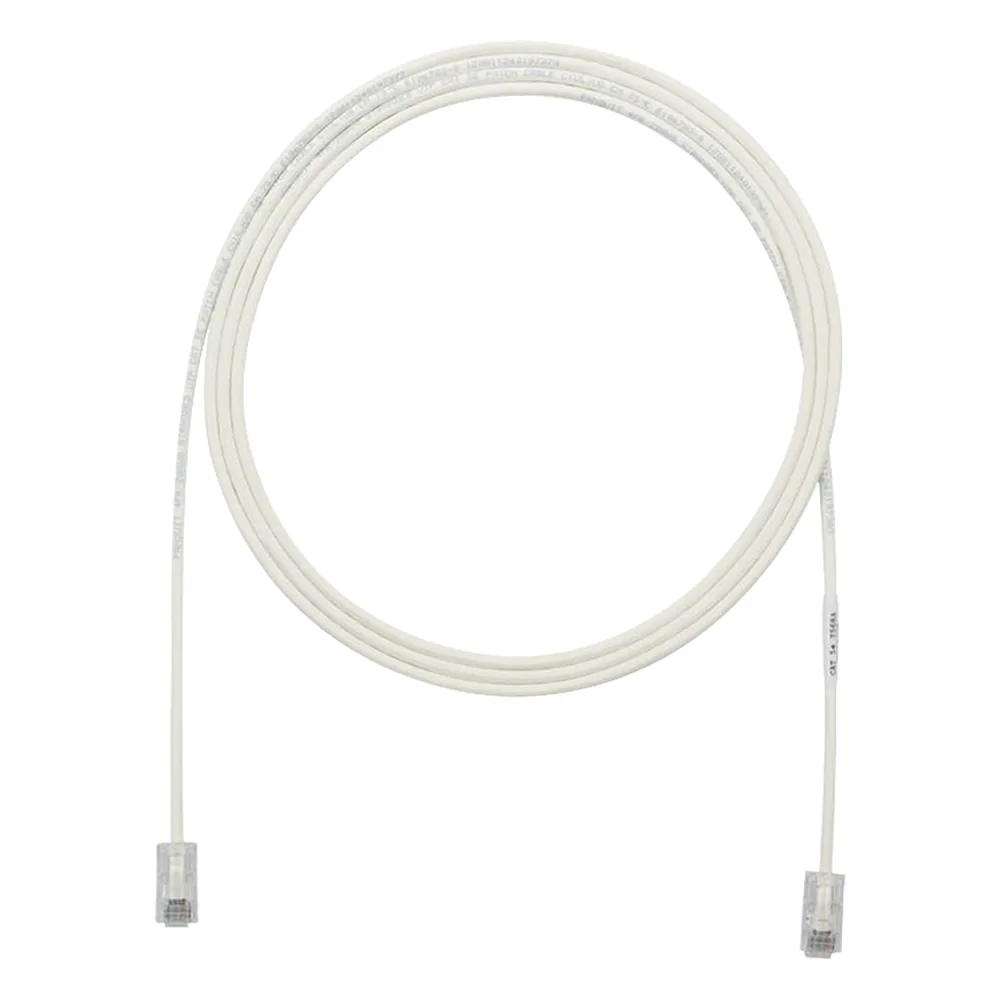 Cable de Parcheo UTP Cat6A, CM/LSZH, Diámetro Reducido (28AWG), Color Blanco Mate, 9.14 Metros (30 Pies)