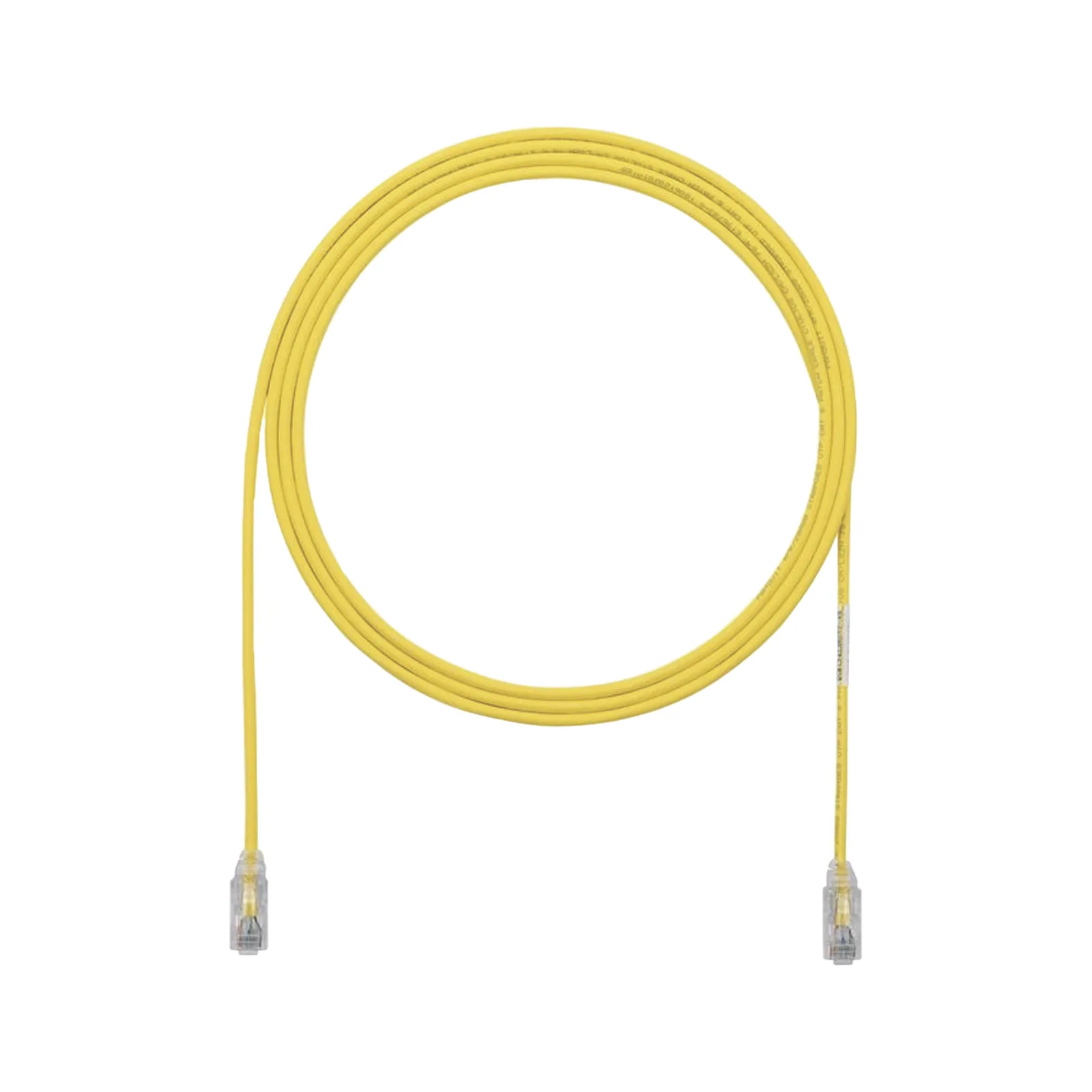 Cable de Parcheo UTP Cat6A, CM/LSZH, Diámetro Reducido (28AWG), Color Amarillo, 0.91 Metros (3 Pies)