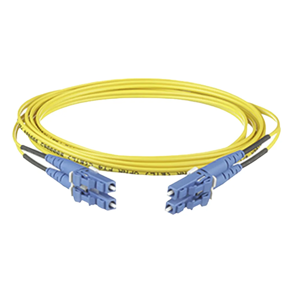Jumper de Fibra Optica Monomodo 9/125 OS2, LC-LC Duplex, OFNR (Riser), Color Amarillo, 4 Metros (13.12 Pies)