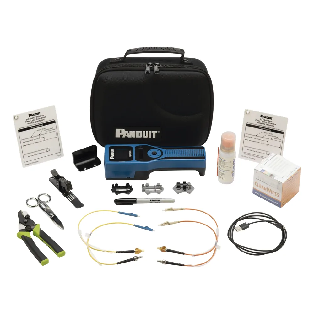 Kit Completo de Herramienta OCTT Opticam 2 de Panduit, para Terminación de Conectores Pre-Pulidos LC, SC o ST, Incluye Desforradora y Cleaver