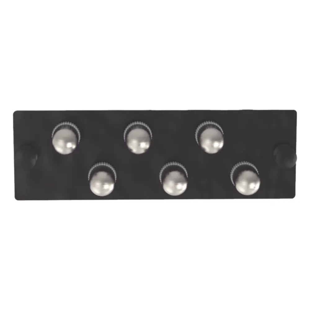 Placa Acopladora de Fibra Óptica FAP, Con 6 Conectores ST Simplex (6 Fibras), Para Fibra Monomodo OS1/OS2, Color Negro