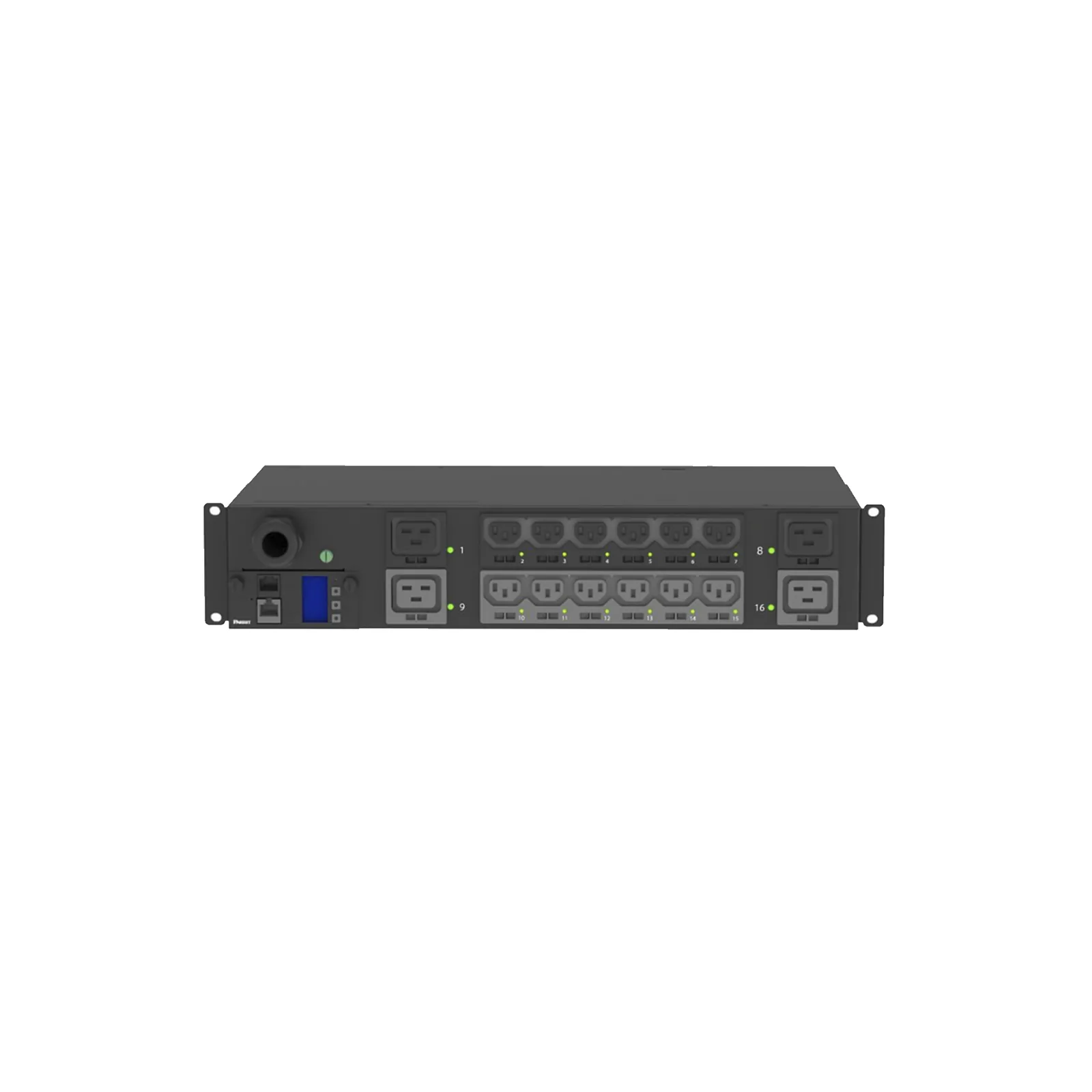 PDU G5 Monitoreable y Switchable (MS) para Distribución de Energía, Enchufe de Entrada NEMA L6-30P, Con 12 Salidas C13 y 4 Salidas C19, Horizontal 19in, 208 Vca, 30 Amp, 2UR