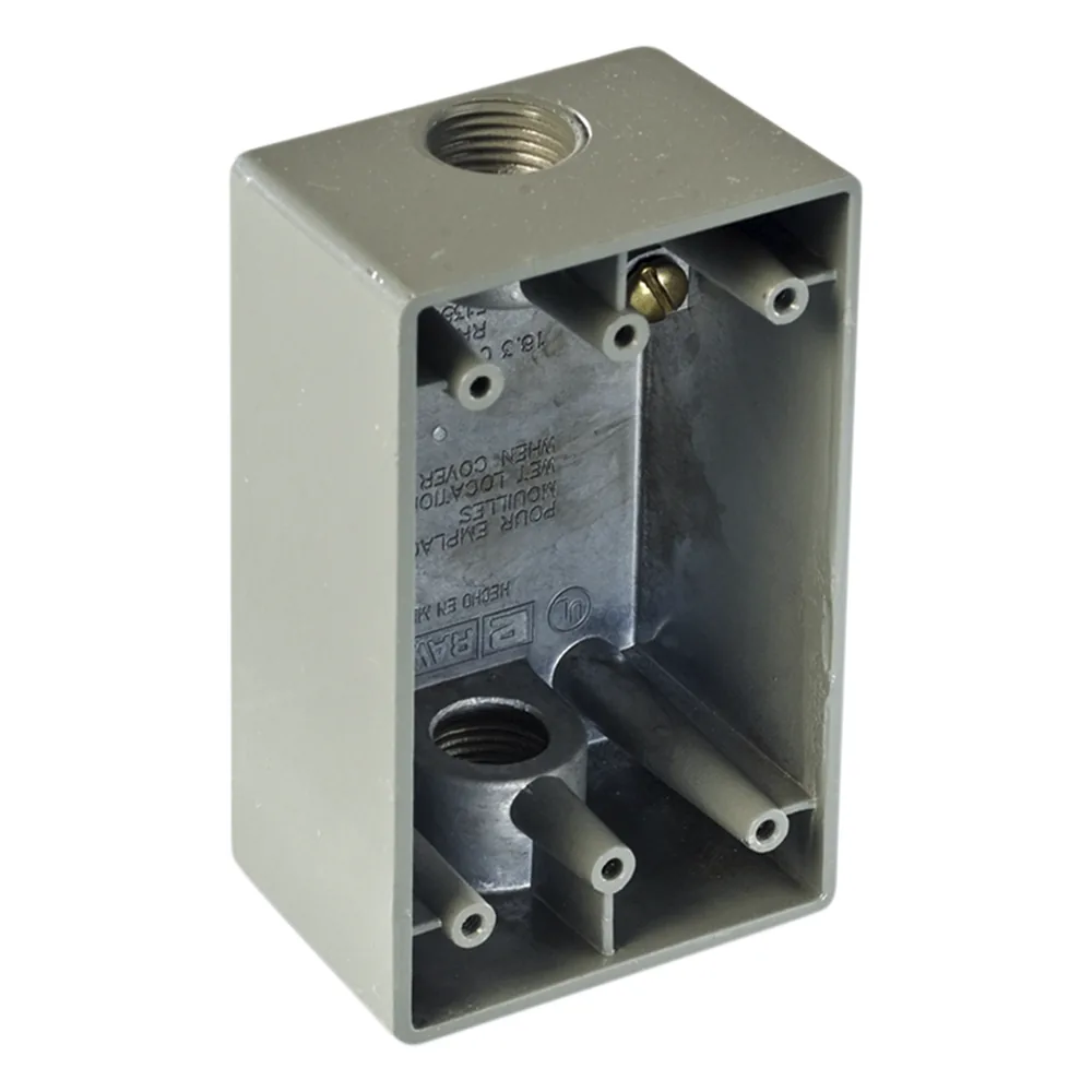 Caja Condulet FS de 1/2" ( 12.7 mm) con dos bocas a prueba de intemperie.