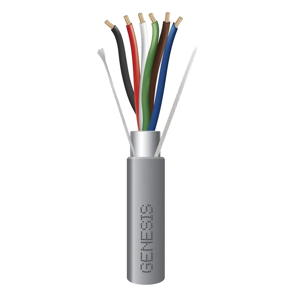 Bobina de 152 Metros (500 Pies) de Cable / 6x22 AWG BLINDADO / Riser / Color Gris / Para Aplicaciones de Audio, Seguridad y Control